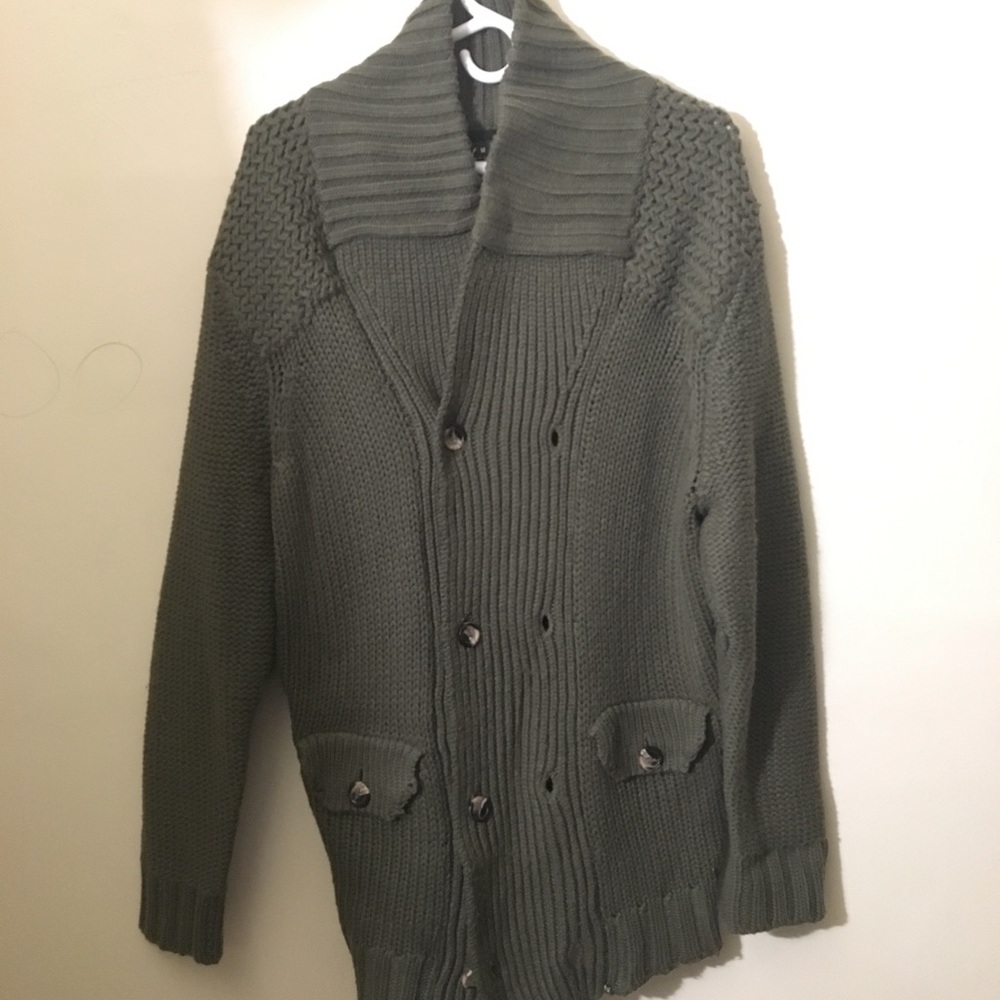 Forever 21 Forest Green Knit Coat Sz LG